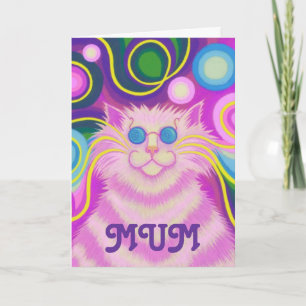 Psy-cat-delic "MUM" carte d'anniversaire super
