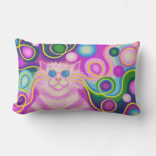 Psy-cat-delic Pink-Wurfkissen Lendenkissen