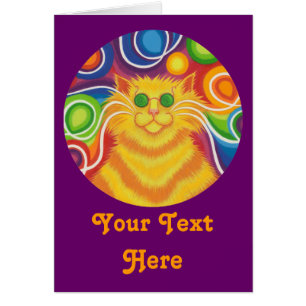 Psy-cat-delic rund um "Dein Text"-Karte lila