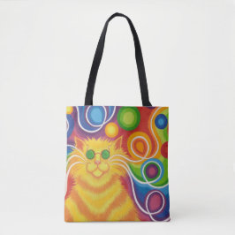 Psy-cat-delic überall auf dem Totbeutel Tasche