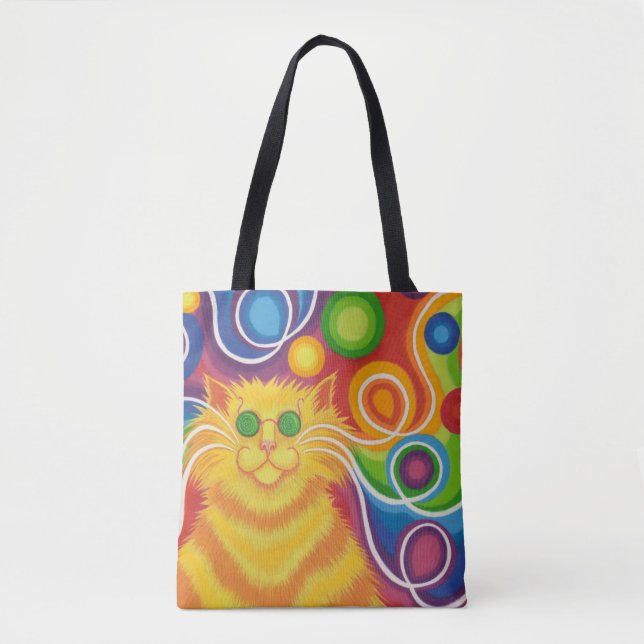 Psy-cat-delic überall auf dem Totbeutel Tasche (Vorderseite)