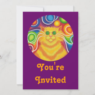 Psy-cat-delic "You're Invited" Einladung lila