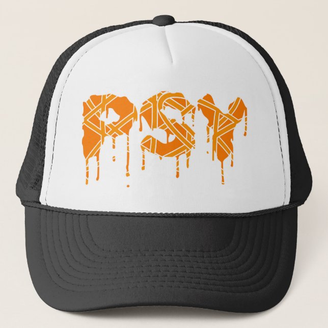 Psy Hut Orange Truckerkappe (Vorderseite)
