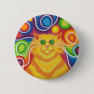 Psy-Katze-delic Knopf-Abzeichen Button