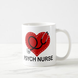 Psych Krankenschwester-Herz-Stethoskop Kaffeetasse