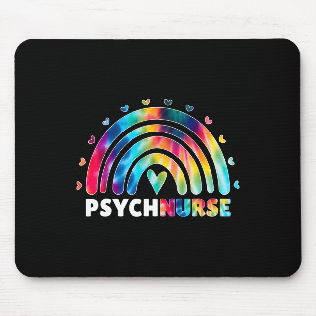 Psych Nurse Gefärbte Krawatte Pflege Psychiatrie Mousepad (Vorne)