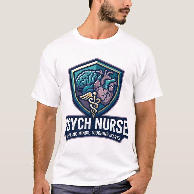 Psych Nurse Healing Minds Touching Hearts T-Shirt (Vorderseite)