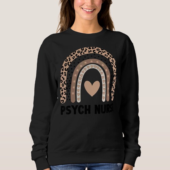 Psych Nursing Leopard Rainbow Sweatshirt (Vorderseite)