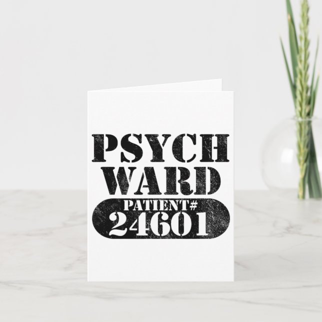 Psych Ward entkam dem Halloween-Costum eines psych Karte (Vorderseite)