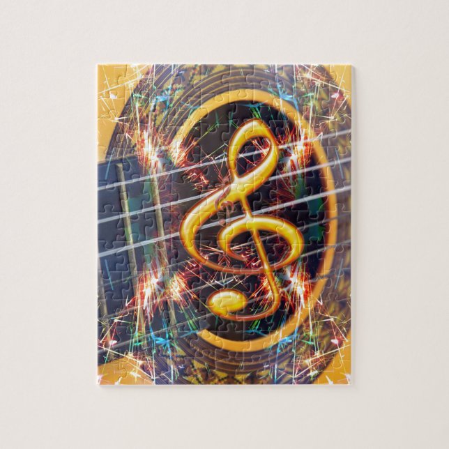 Psychadelic Accoustic Guitar, Musikblatt Design (Vertikal)