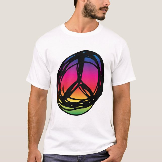 Psychadelic Friedenszeichen T-Shirt (Vorderseite)