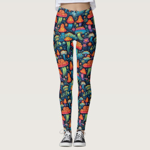 Psychadelic Groovy Mushrooms Leggings