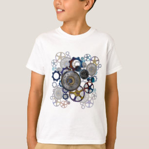 Psychadelic steampunk gears, Cogs, clock face gift T-Shirt