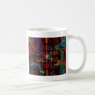 Psychadelische Zahlenmuster, faszinierendes Design Kaffeetasse