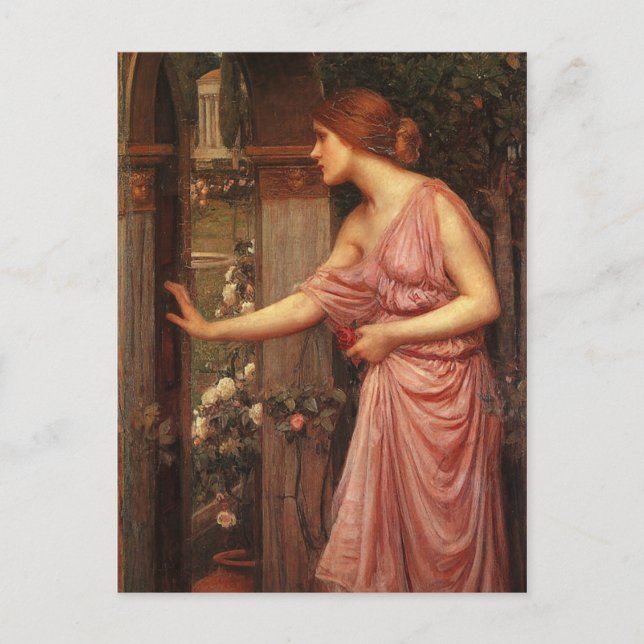 Psyche betritt Cupid's Garden durch Wasserhaus Postkarte (Vorderseite)