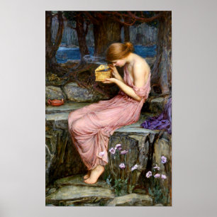 Psyche öffnet die goldene Schachtel Waterhouse Gem Poster