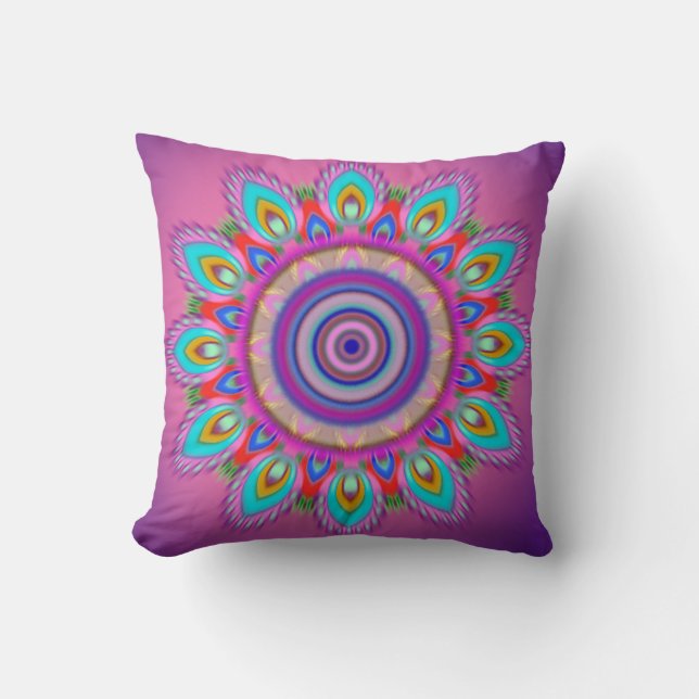 Psychedel Wirlkissen Mandala Kissen (Vorderseite)