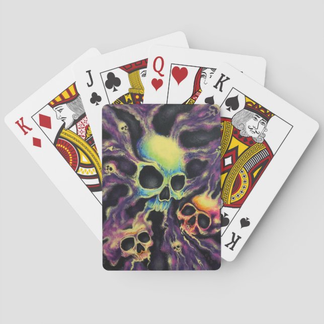 "Psychedelia" Skull Cluster Art Playing Cards Spielkarten (Rückseite)