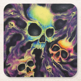 "Psychedelia" Skull Cluster Drink Untersetzer