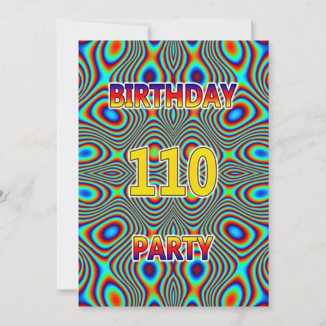 Psychedelic 110. Geburtstagsparty Einladung (Vorderseite)