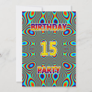 Psychedelic 14. Geburtstagsparty Einladung