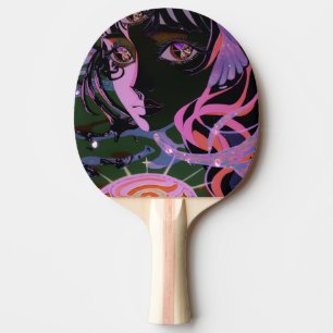 Psychedelic 3rd Eye Anime Girl Tischtennis Schläger
