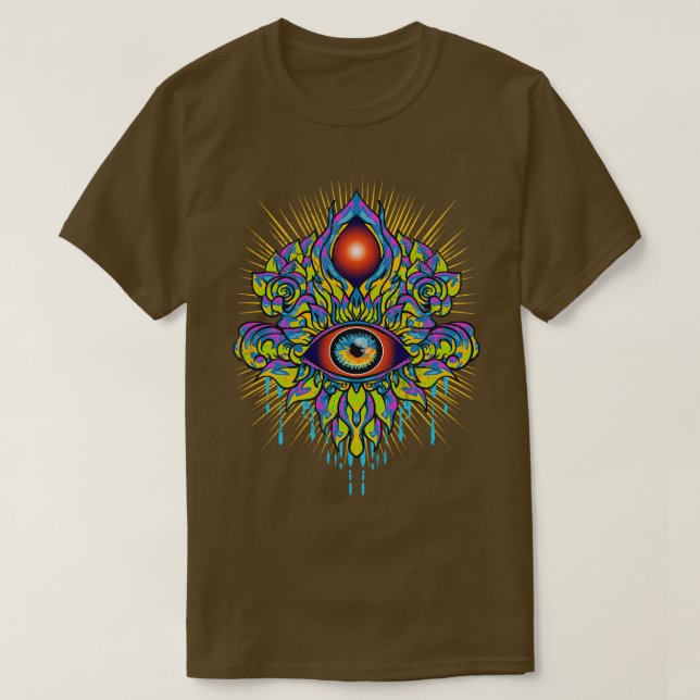 Psychedelic 3rd Eye Trippy Art T-Shirt (Design vorne)