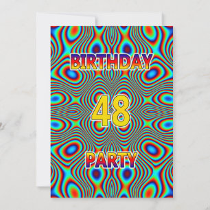 Psychedelic 48. Geburtstagsparty Einladung