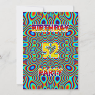 Psychedelic 52. Geburtstagsparty Einladung