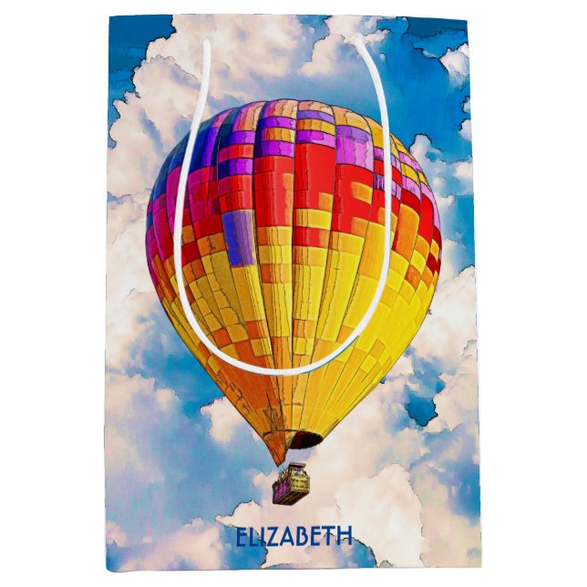 Psychedelic Abstrakt Flying Hot Air Ballon Mittlere Geschenktüte (Vorderseite)