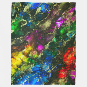 Psychedelic Alcohol Tinte Abstrakt Fleecedecke