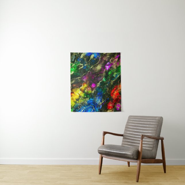 Psychedelic Alcohol Tinte Abstrakt Wandteppich (Beispiel)
