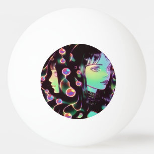 Psychedelic Anime Girl Tischtennisball