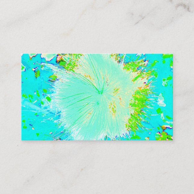 Psychedelic Aqua und Limette Green Milkweed Visitenkarte (Vorderseite)