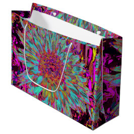 Psychedelic Aquamarin Blue Abstrakt Decorative Dah Große Geschenktüte