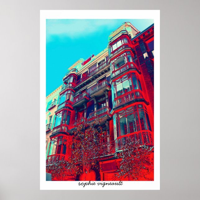 psychedelic architectural building poster print (Vorne)