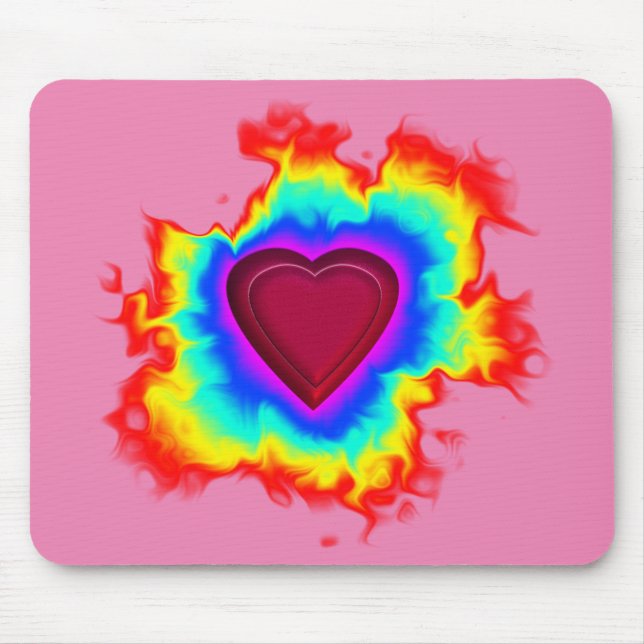 Psychedelic Aura Dual Heart Mousepad (Vorne)