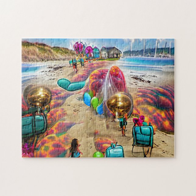 Psychedelic Balloons Willkommen Zuhause Jigsaw Puz (Horizontal)