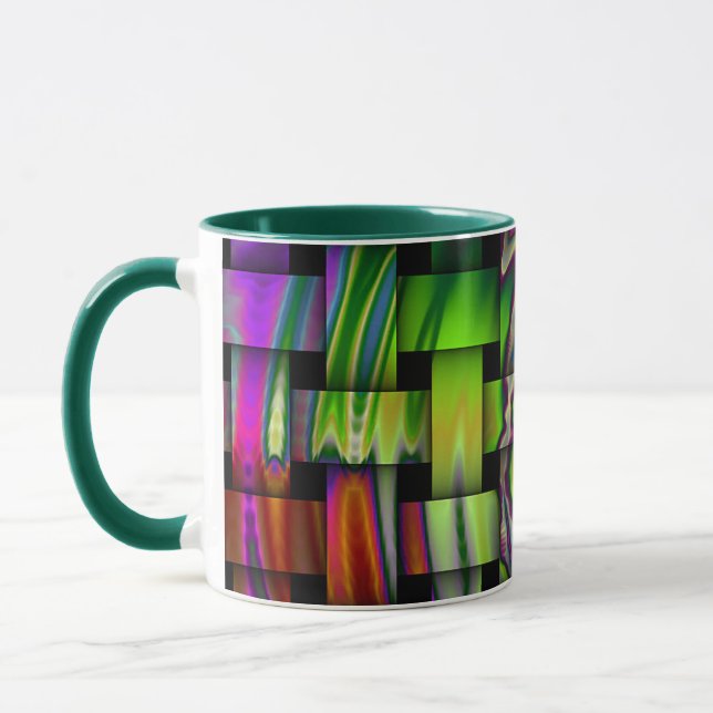 Psychedelic Basket Weave Keramik Tasse (Links)