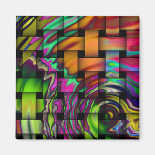 Psychedelic Basket Weave Magnet
