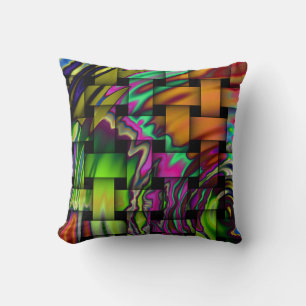Psychedelic Basket Weave Throw PIllow Kissen