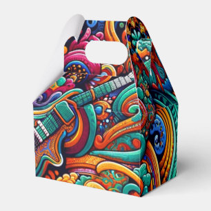 Psychedelic Batik Gitarre Kunstfarbenfrohe Retro M Geschenkschachtel