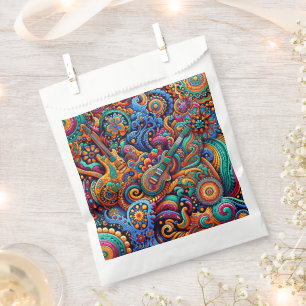 Psychedelic Batik Gitarre Kunstfarbenfrohe Retro M Geschenktütchen