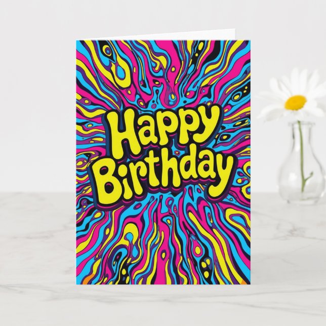 psychedelic birthday card karte (Kleine Pflanze)