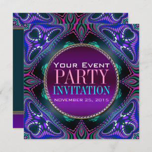Psychedelic Blacklight Invitation de la partie adu