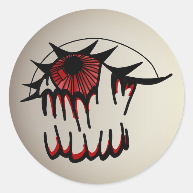 Psychedelic Bloodshot Vision Runder Aufkleber (Vorderseite)