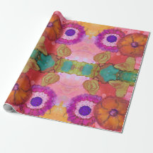 Psychedelic Blume Power Wrapping Papier
