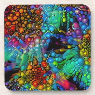 Psychedelic Bubble Burst Abstrakt Daisies Getränkeuntersetzer