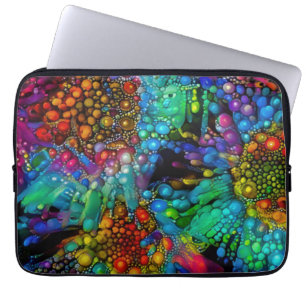 Psychedelic Bubble Burst Abstrakt Daisies Laptopschutzhülle