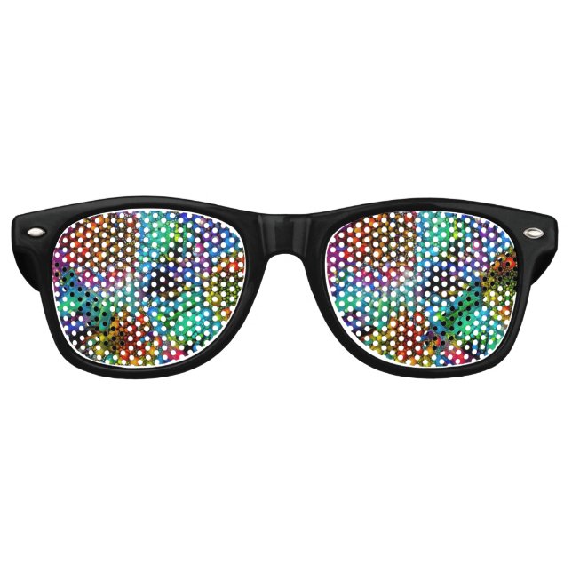 Psychedelic Bubble Burst Abstrakt Daisies Partybrille (Vorderseite)